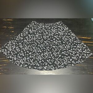 SHEIN Black Floral A-Line Skirt
